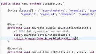 Android Application Development Tutorial 19 Setting up an ArrayAdapter