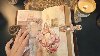 【ASMR】コラージュ　手帳を飾る 콜라주 스크랩북　collage art journal Scrapbooking  junk journal紙もの コラージュノート