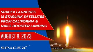 SpaceX launches 15 Starlink satellites and nails booster landing on August 8, 2023