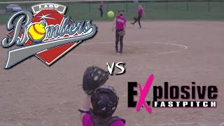 12u fastpitch softball Lady Bombers '02 vs Explosive Pink '02 9-29-13