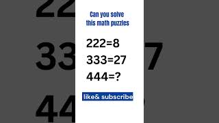 Can you solve this math puzzles #iq #puzzle #iqtest