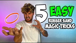 5 EASY Rubber Band Magic Tricks *TUTORIAL*