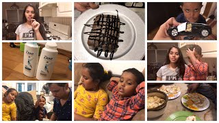 #VLOG/FIRST TIME CAKE చేశాను/ నేను use చేసే shampoo/ lazy day vlog/fun with kids 😃