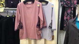 ネコのワンポイント　コットン100％カットソーTシャツ　婦人服　栃木・足利