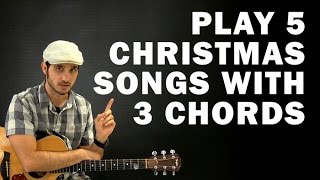 Play 5 Christmas Songs with 3 Chords | Beginner guitar lesson