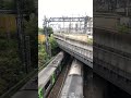 東京　池袋駅　池袋大橋跨線橋から山手線　e233系　すれ違い　鉄道　電車　train