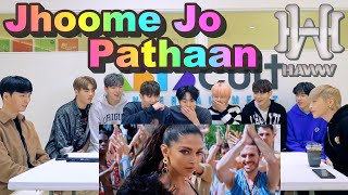 The reaction of a freshly debuted KPOP Idol watching a Hot MV in India🔥Jhoome Jo Pathaan | HAWW