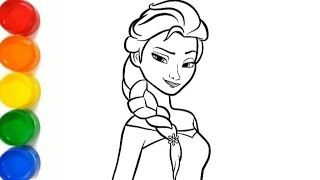 Elsa frozen easy drawing for kids and toddlers