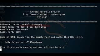 How to use autopsy in kali linux?