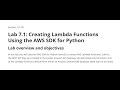 Trần Anh Huy Lab 7.1: Creating Lambda Functions Using the AWS SDK for Python | CloudComputing AWS