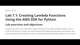 Trần Anh Huy Lab 7.1: Creating Lambda Functions Using the AWS SDK for Python | CloudComputing AWS