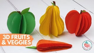 3D Paper Fruit & Vegetables Craft Ideas!