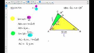 Een zijde berekenen mbv goniometrie in een driehoek waarin geen sprake is van een rechte hoek.