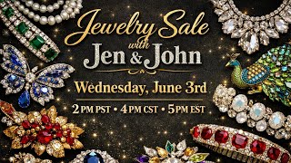 Live Jewelry Sale with Jen the DS and John - June 3rd Wednesday - 2 PM PST / 4 PM CST / 5 PM EST