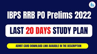 IBPS RRB PO Prelims 2022 - Last 20 Days Study Plan and Strategy to Crack the Exam In First Attempt