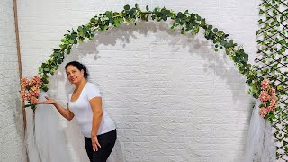 O SEGREDO para um Arco de Flores PERFEITO 😍 com Tule e Folhagens – Fácil Rápido e ENCANTADOR!