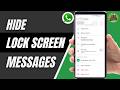 Hide WhatsApp Messages On Lock Screen 2026 | Stop Message Preview Notifications