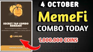 MEMEFI SECRET COMBO TODAY 4 OCTOBER 2024 | MEMEFI DAILY COMBO | MEMEFI COMBO TODAY | MEMEFI COMBO