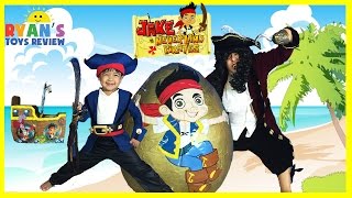 GIANT EGG SURPRISE OPENING Disney Toys Jake and the Neverland