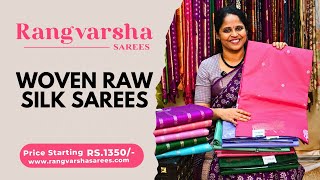 Woven Raw silk sarees -Rangvarsha Sarees-Semi rawsilk with raw mango pattern -28th February 2025