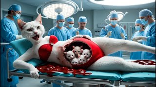 Pregnant Cat’s Accident With A Banana! 🍌🐱🚑#cats #cute #catlover #catvideos #cutecat #aiimages #aicat