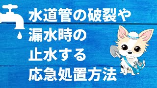 【応急処置】漏水･水道管破裂などの水漏れ時の止水方法【止水方法】