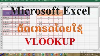 ການຕັດເກຣດ ຄະແນນ ໂດຍໃຊ້ VLOOKUP ໃນ Microsoft Excel