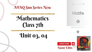 AFAQ Mathematics Class 7 Unit 3 and 4 Sun Series New