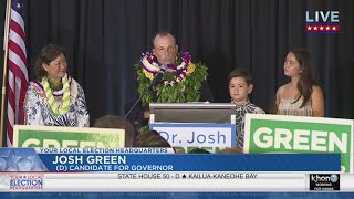 Lt. Gov. Josh Green thanks supporters after winning Hawaii's Democratic race for governor