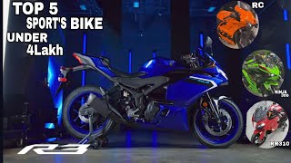 TOP 5 BEST 300cc SPORT'S BIKE'S UNDER  4LAKH | 2025 BEST LOOK SPORT'S BIKE'S IN INDIA | RC390 ,R3