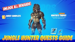 Fortnite *NEW* Jungle Hunter Quests Full Guide FREE Rewards (Predator Skin, Emote and More!)