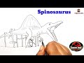 How to draw dinosaurs |Jurassic world dominion |Spinosaurus drawing | dinosaur drawing | dinosaurus