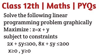 Solve the following linear programming problem graphically Maximize : z=x + y subject to constraints