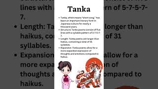 Tanka:  Japanese poetry