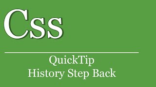 QuickTip #190 - CSS HTML JavaScript Tutorial - History Step Back