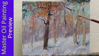 How to Paint Snow and Trees - Sledding Hill Preview