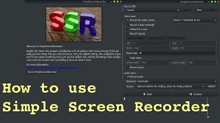 How do you use Simple Screen Recorder on Linux
