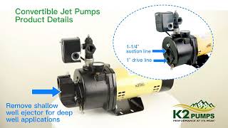 K2 Pumps, WPD07501K and WPD10001K, Shallow Well Jet Pump Product Details