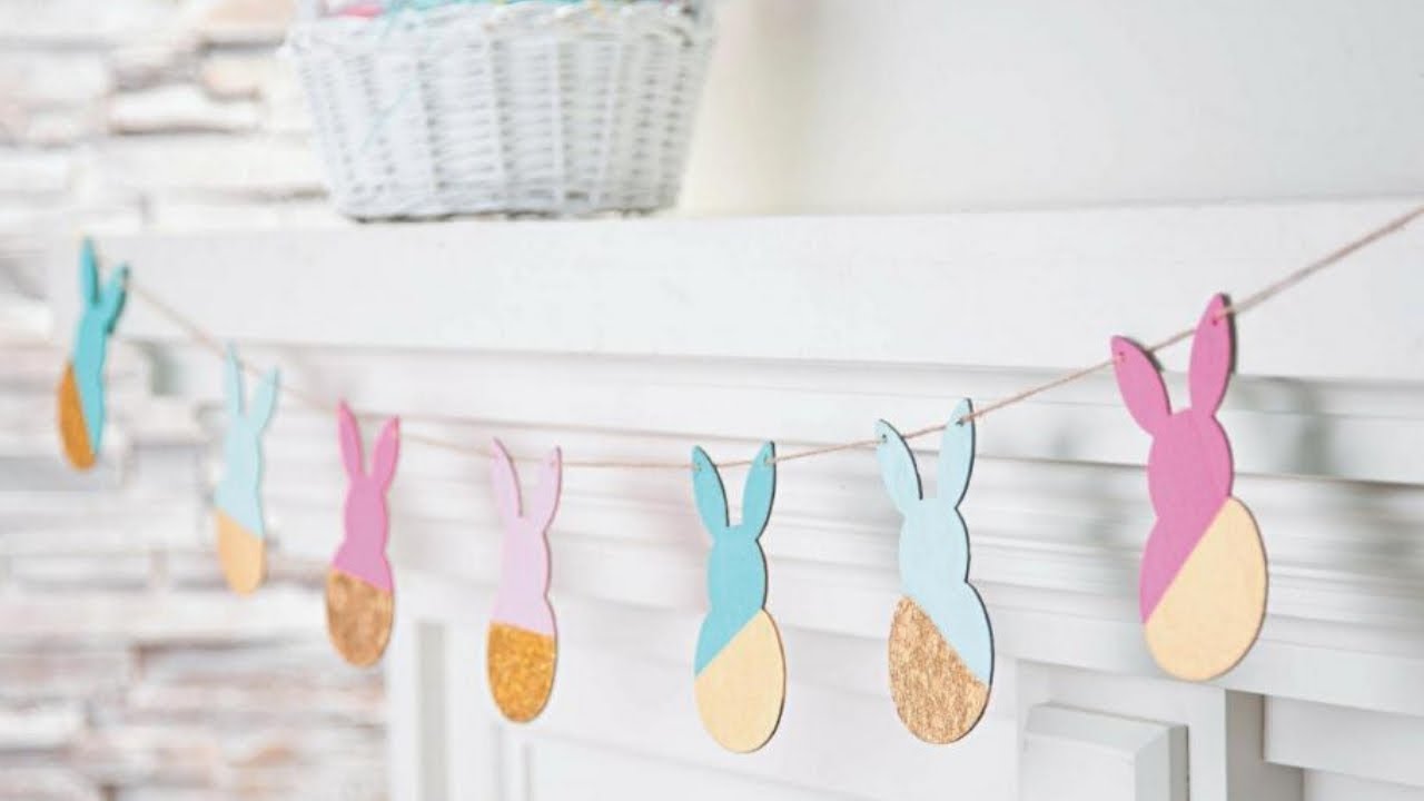 DIY Modern Easter Bunny Garland - YouTube