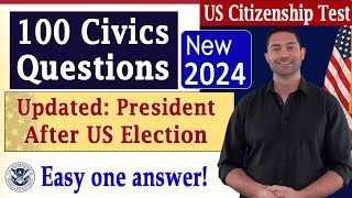 🆕100 Civics Questions (Civics Test) - New updated President for US citizenship Interview 2024