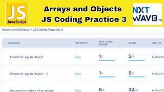 Arrays and Objects | JS Coding Practice 3 Answers | JavaScript | NxtWave | CCBP 4.0