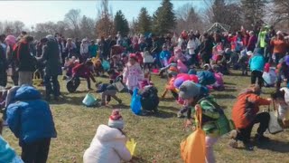 'This is giving me ANXIETY!' - Easter Egg Hunt goes wrong after parents storm the field || WooGlobe