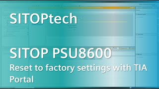 SITOPtech - Resetting the SITOP PSU8600 to factory settings