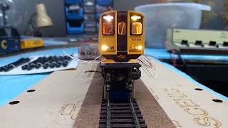 Checking lights on the Merseyrail Class 507 model