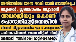 തുമ്മൽ അലർജി ജലദോഷം കൊണ്ട് പൊറുതിമുട്ടിയോ |ഈ കാര്യങ്ങൾ പതിവാക്കിയാൽ മതി പെട്ടെന്ന് മാറും