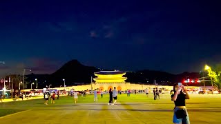 [4K SEOUL] 해질녘 청계천 길따라 광화문광장까지 산책 (Binaural Sounds) Walk along Cheonggyecheon to Gwanghwamun Square