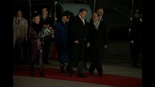 President Reagan's arrival via Air Force One in Geneva, Switzerland on November 16, 1985