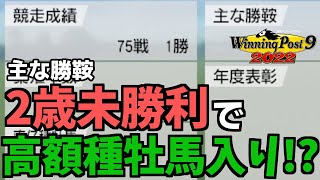 【ウイニングポスト9 2022】主な勝鞍『2歳未勝利』の1勝馬でも高額種牡馬入りは出来るのか？善戦マンの軌跡『この馬は系統確立支援の力になれる？』徹底検証！【ゆっくり実況】