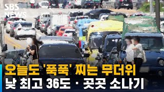 [날씨] 오늘도 '푹푹' 찌는 무더위…낮 최고 36도 · 내륙 곳곳 소나기 / SBS