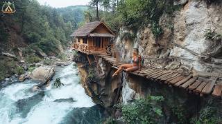 A Gorgeous Woman Living on the Edge – A Raging River Below